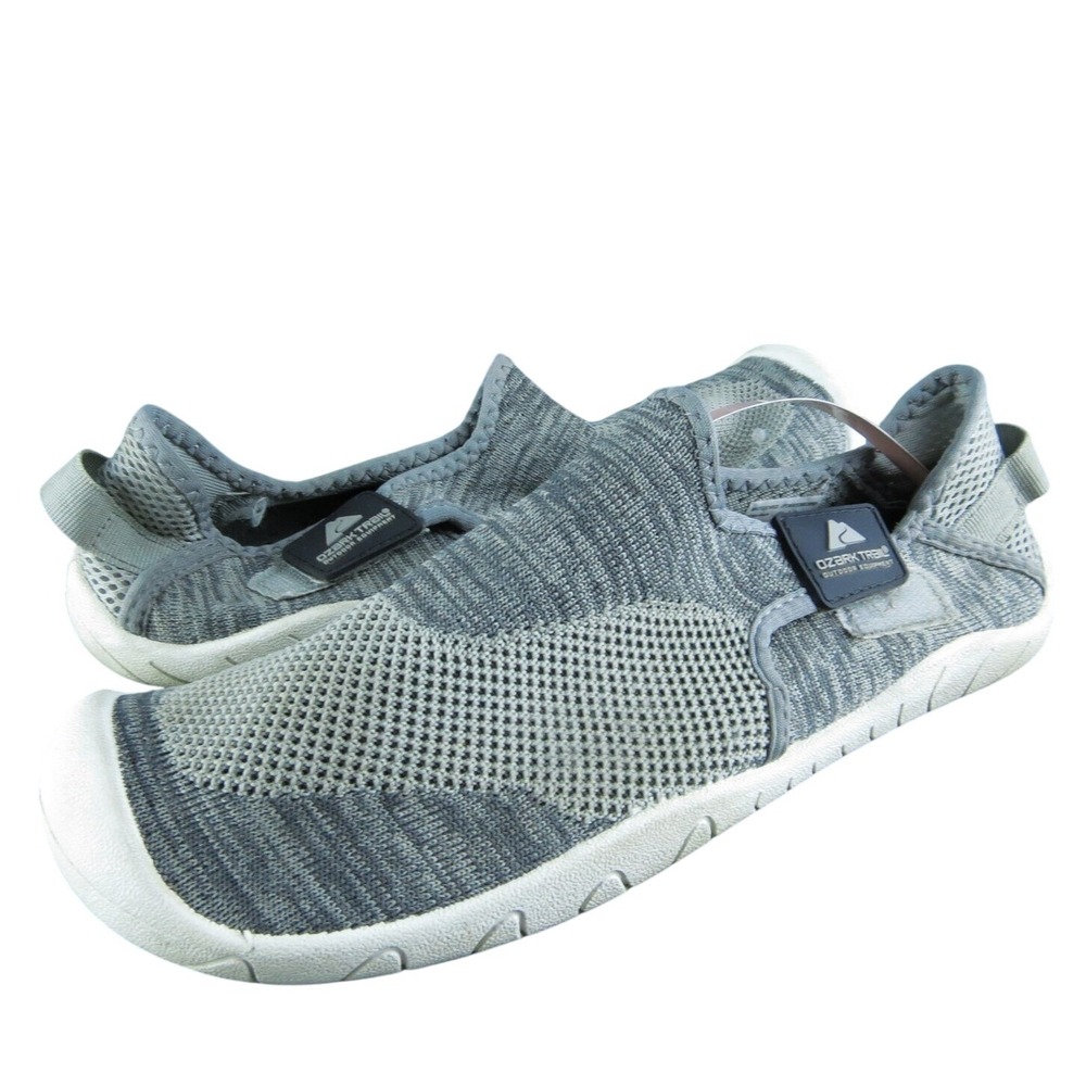 Ozark Trail‎ Men's Size 7-8 Knit Aqua Sock Rubber Grip Water Shoes • Grey